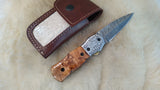 "OLIVE BRANCH" OLIVE WOOD POCKET KNIFE W/SHEATH