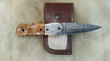 "OLIVE BRANCH" OLIVE WOOD POCKET KNIFE W/SHEATH