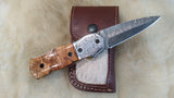 "OLIVE BRANCH" OLIVE WOOD POCKET KNIFE W/SHEATH