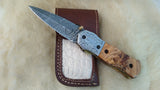 "OLIVE BRANCH" OLIVE WOOD POCKET KNIFE W/SHEATH