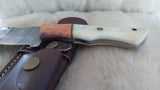 CUSTOM DAMASCUS "GOLD RUSH" CAMEL BONE TRACKER W/SHEATH