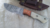 CUSTOM DAMASCUS "GOLD RUSH" CAMEL BONE TRACKER W/SHEATH