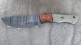 CUSTOM DAMASCUS "GOLD RUSH" CAMEL BONE TRACKER W/SHEATH