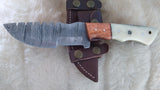 CUSTOM DAMASCUS "GOLD RUSH" CAMEL BONE TRACKER W/SHEATH