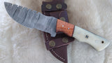 CUSTOM DAMASCUS "GOLD RUSH" CAMEL BONE TRACKER W/SHEATH