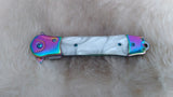 RAINBOW/WHITE SPRING ASSIST POCKET KNIFE