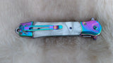RAINBOW/WHITE SPRING ASSIST POCKET KNIFE