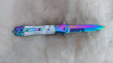 RAINBOW/WHITE SPRING ASSIST POCKET KNIFE