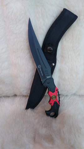 FIRE FIGHTER MEDALLION FIXED BLADE KNIFE W/SHEATH (LEFT HAND)