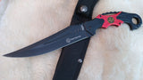 FIRE FIGHTER MEDALLION FIXED BLADE KNIFE W/SHEATH (LEFT HAND)
