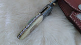 "AUBURN WAR EAGLE TRIBUTE" DAMASCUS SCRIMSHAW CAMEL BONE