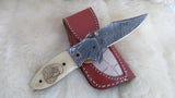 "AUBURN WAR EAGLE TRIBUTE" DAMASCUS SCRIMSHAW CAMEL BONE