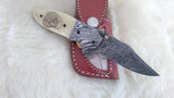"AUBURN WAR EAGLE TRIBUTE" DAMASCUS SCRIMSHAW CAMEL BONE