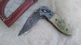 "AUBURN WAR EAGLE TRIBUTE" DAMASCUS SCRIMSHAW CAMEL BONE