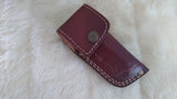 "GO VOLS TENNESSEE" HAND MADE DAMASCUS FOLDER W/LEATHER SHEATH