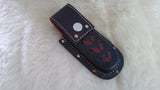 "WAGON WHEEL" DAMASCUS BURN CAMEL BONE POCKET KNIFE