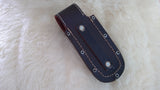 "WAGON WHEEL" DAMASCUS BURN CAMEL BONE POCKET KNIFE
