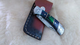 "TWILIGHT STAR" HAND MADE DAMASCUS POCKET FOLDER W/SHEATH