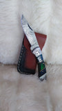 "TWILIGHT STAR" HAND MADE DAMASCUS POCKET FOLDER W/SHEATH