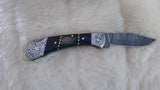 "TWILIGHT STAR" HAND MADE DAMASCUS POCKET FOLDER W/SHEATH