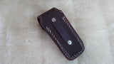 "LONESOME DOVE" DAMASCUS POCKET KNIFE W/LEATHER SHEATH