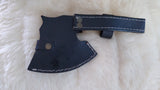 "THIN RED LINE" FULL TANG FIRE FIGHTER CAMEL/WOOD AX W/CUSTOM SHEATH