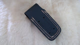 "THIN RED LINE" FIRE FIGHTER DAMASCUS FOLDER W/LEATHER SHEATH