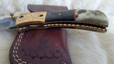 "DELMONICO" DAMASCUS RAM/BULL HORN FOLDER