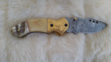"LUXE GOLD NUGGET" CAMEL BONE/RAM HORN FOLDER