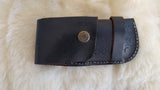 "ALL AMERICAN" DAMASCUS CAMEL BONE FOLDER W/CROSS DRAW SHEATH