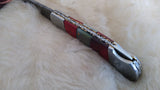 "ALABAMA ROLL TIDE" DELUXE HAND MADE DAMASCUS FOLDER W/LEATHER SHEATH