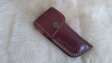 "GO VOLS TENNESSEE" HAND MADE DAMASCUS FOLDER W/LEATHER SHEATH