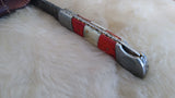 "HOOK 'EM HORNS" TEXAS LONGHORNS DAMASCUS FOLDER W/SHEATH