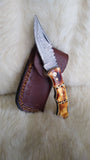 "GOLD RUSH" HAND MADE DAMASCUS CAMEL BONE FOLDER