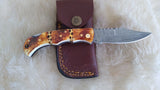 "GOLD RUSH" HAND MADE DAMASCUS CAMEL BONE FOLDER