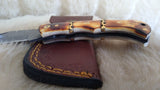 "GOLD RUSH" HAND MADE DAMASCUS CAMEL BONE FOLDER