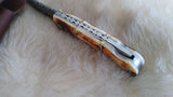 "GOLD RUSH" HAND MADE DAMASCUS CAMEL BONE FOLDER