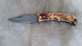 "GOLD RUSH" HAND MADE DAMASCUS CAMEL BONE FOLDER