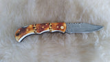 "GOLD RUSH" HAND MADE DAMASCUS CAMEL BONE FOLDER
