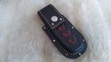 "WAGON WHEEL" DAMASCUS BURN CAMEL BONE POCKET KNIFE