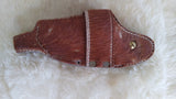 CUSTOM HANDMADE "OL' RED HAIRY" QUICK DRAW HAIR ON HIDE LEATHER KNIFE SHEATH