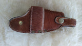 CUSTOM HANDMADE "OL' RED HAIRY" QUICK DRAW HAIR ON HIDE LEATHER KNIFE SHEATH