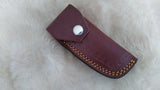 "AUBURN BULLS-EYE TRIBUTE" DAMASCUS POCKET KNIFE W/LEATHER SHEATH