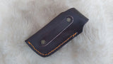 "BLUE SWALLOW" DAMASCUS POCKET KNIFE W/LEATHER SHEATH