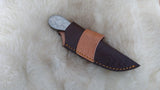 CUSTOM DAMASCUS "SILVER LINING" CARBON SKINNER KNIFE