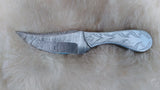 CUSTOM DAMASCUS "SILVER LINING" CARBON SKINNER KNIFE