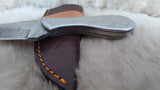 CUSTOM DAMASCUS "SILVER LINING" CARBON SKINNER KNIFE