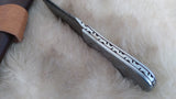 CUSTOM DAMASCUS "SILVER LINING" CARBON SKINNER KNIFE