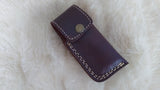 "BLUE BAYOU" DAMASCUS CAMEL/RAM HORN POCKET KNIFE W/SHEATH