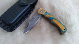 "SPIRIT OF AMERICA W/POCKET CLIP" DAMASCUS FOLDER